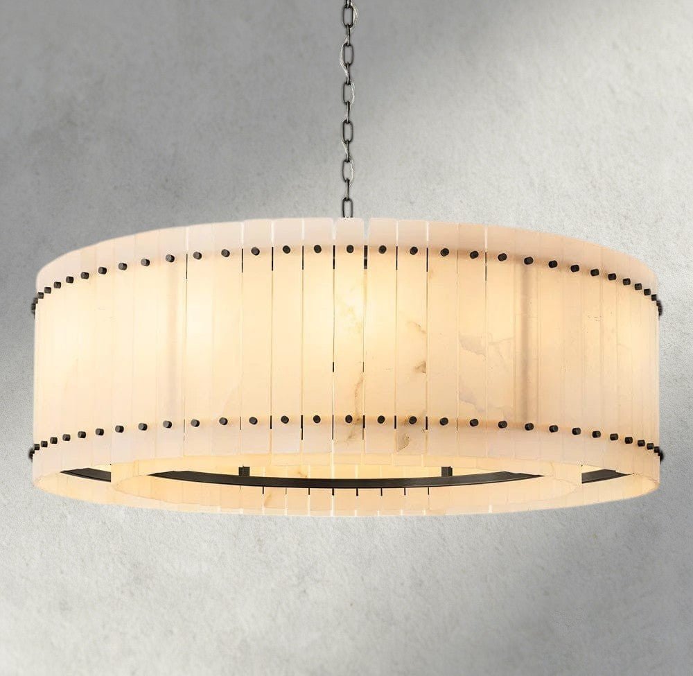 Sun Merca Alabaster Round Chandelier 22", 37", 48", 60" - Zelno Lighting