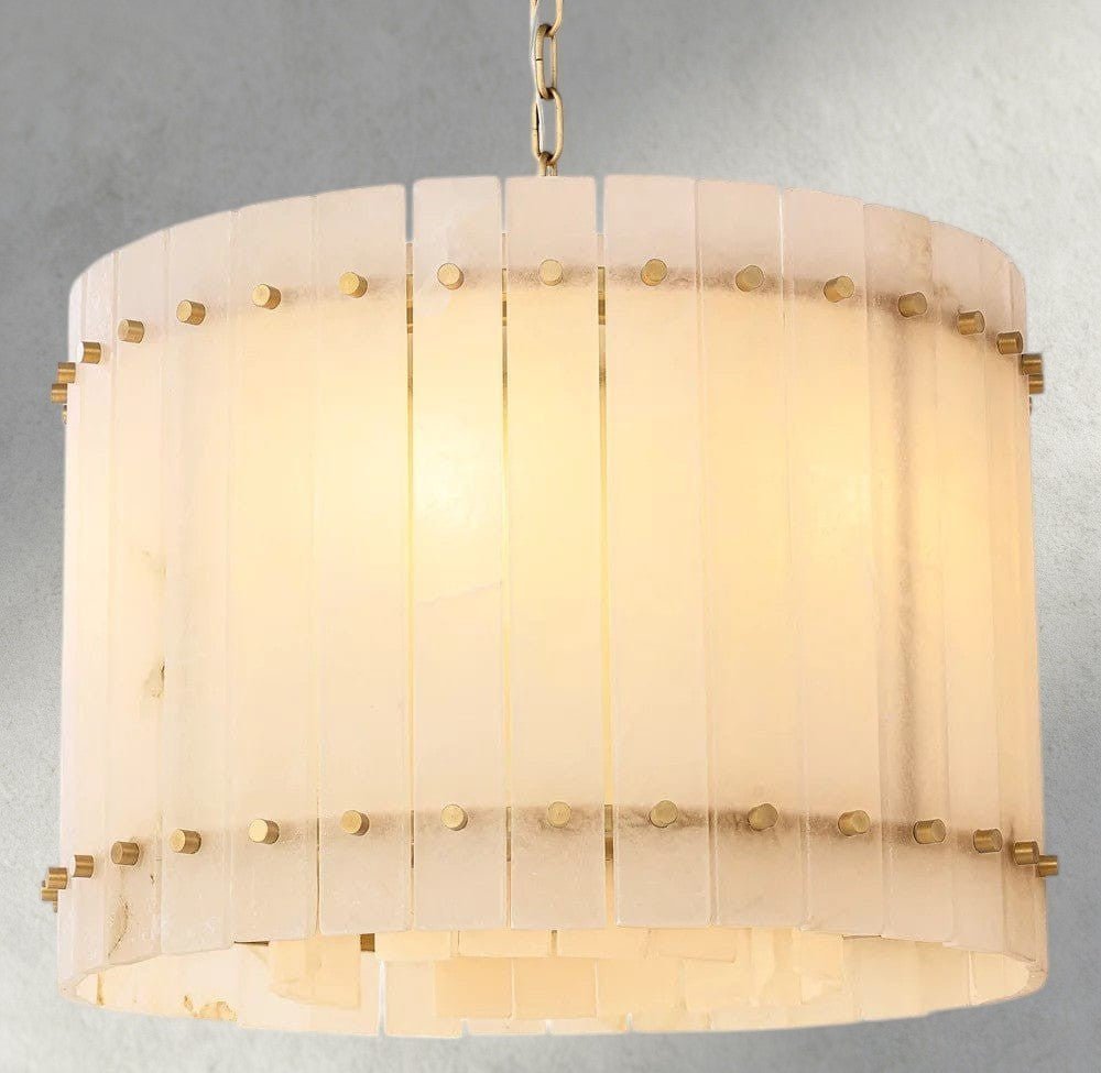 Sun Merca Alabaster Round Chandelier 22", 37", 48", 60" - Zelno Lighting