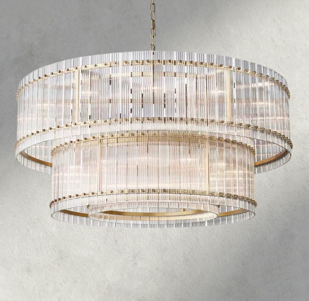 Sun Merca Two - Tier Round Chandelier 22", 37", 48", 60" - Zelno Lighting