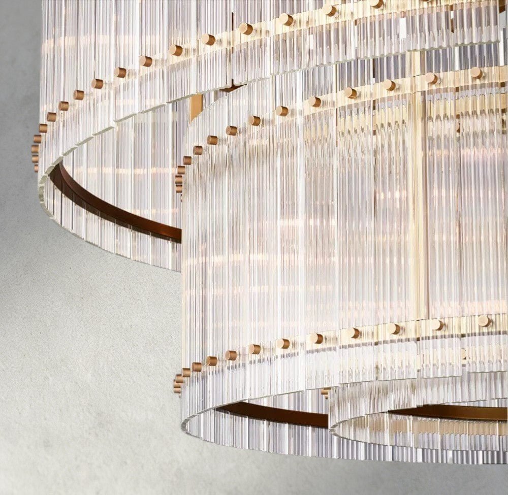 Sun Merca Two - Tier Round Chandelier 22", 37", 48", 60" - Zelno Lighting