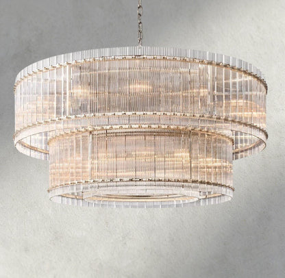 Sun Merca Two - Tier Round Chandelier 22", 37", 48", 60" - Zelno Lighting