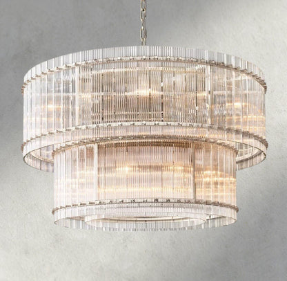 Sun Merca Two - Tier Round Chandelier 22", 37", 48", 60" - Zelno Lighting