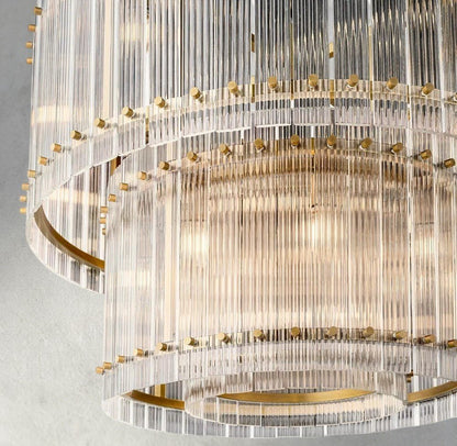 Sun Merca Two - Tier Round Chandelier 22", 37", 48", 60" - Zelno Lighting