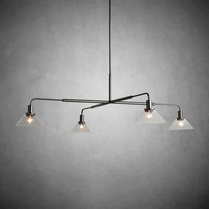 Theron Glass Round Chandelier 30'' 52'' - Zelno Lighting