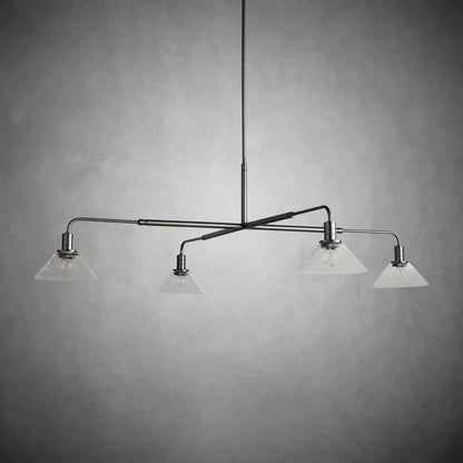 Theron Glass Round Chandelier 30'' 52'' - Zelno Lighting
