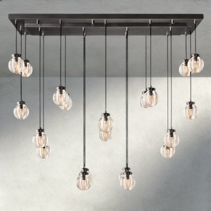 Venetian Pearl Rectangular Chandelier 36", 54", 72" - Zelno Lighting
