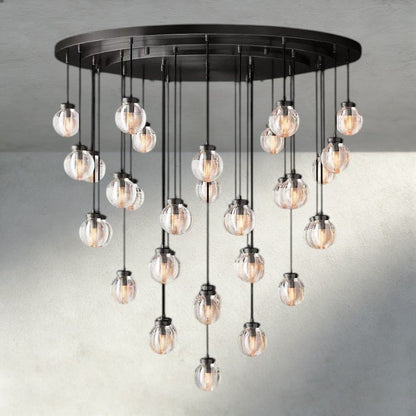 Venetian Pearl Round Chandelier 38", 48", 60" - Zelno Lighting