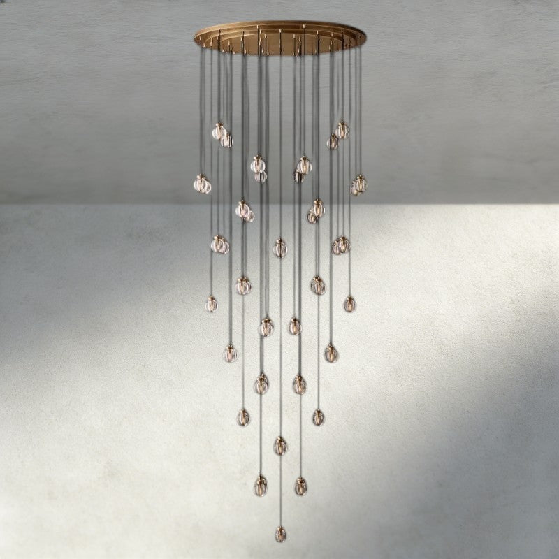 Venetian Pearl Round Chandelier 38", 48", 60" - Zelno Lighting