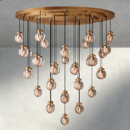 Venetian Pearl Round Chandelier 38", 48", 60" - Zelno Lighting