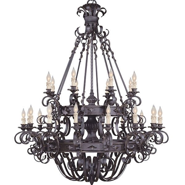 Vintage Iron Simple Candle Art Chandelier for Living Room / Villa / Stairs - Zelno Lighting