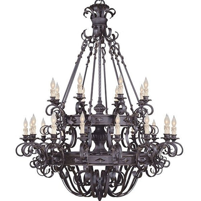 Vintage Iron Simple Candle Art Chandelier for Living Room / Villa / Stairs - Zelno Lighting