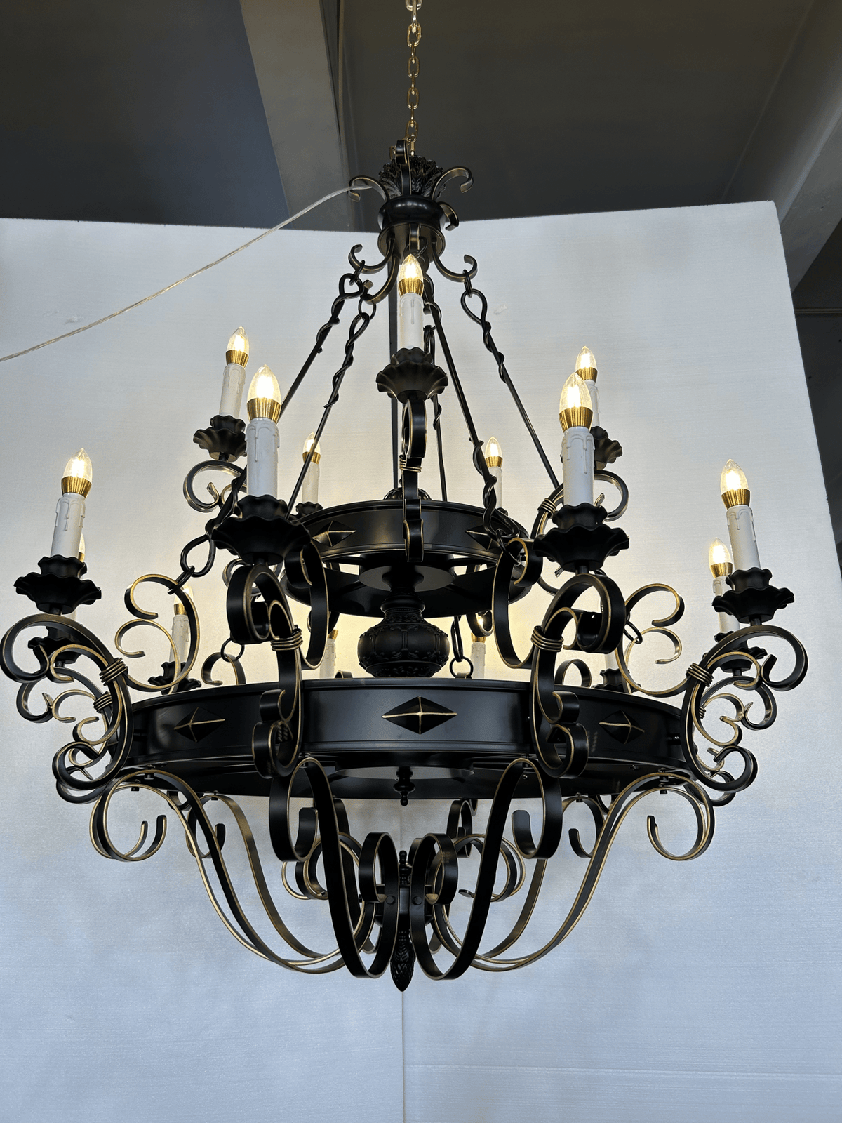 Vintage Iron Simple Candle Art Chandelier for Living Room / Villa / Stairs - Zelno Lighting