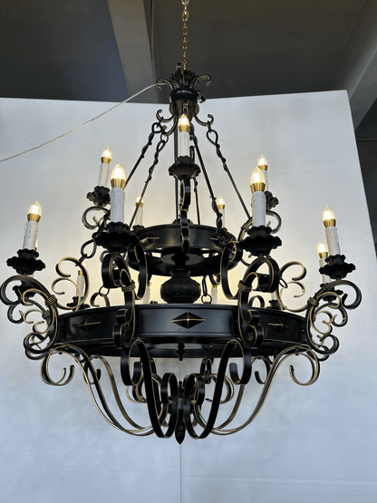 Vintage Iron Simple Candle Art Chandelier for Living Room / Villa / Stairs - Zelno Lighting