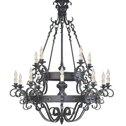 Vintage Iron Simple Candle Art Chandelier for Living Room / Villa / Stairs - Zelno Lighting