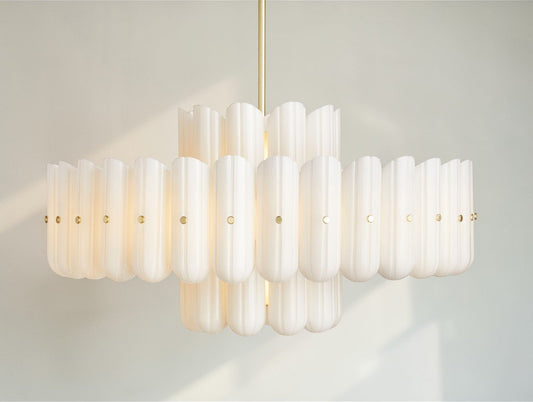 Virello Double Tier Column Chandelier - Zelno Lighting