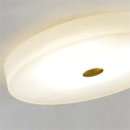Zelno Modern Round Alabaster Flush Mounted chandelier - Zelno Lighting