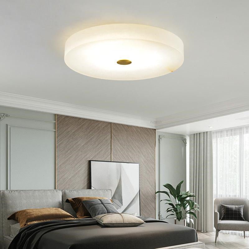 Zelno Modern Round Alabaster Flush Mounted chandelier - Zelno Lighting