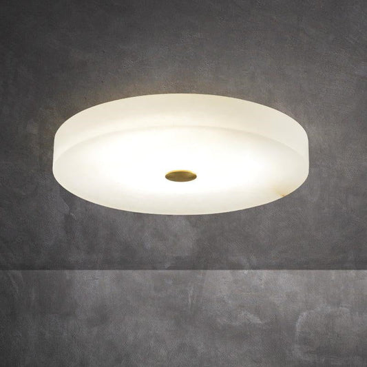 Zelno Modern Round Alabaster Flush Mounted chandelier - Zelno Lighting