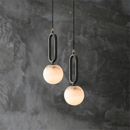 Zelno Phoenix Alabaster Sphere Pendant Light, Modern Pendant Lighting - Zelno Lighting