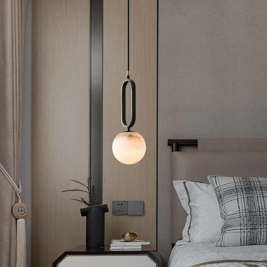Zelno Phoenix Alabaster Sphere Pendant Light, Modern Pendant Lighting - Zelno Lighting
