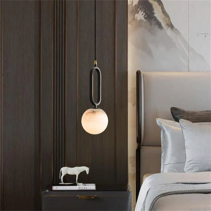 Zelno Phoenix Alabaster Sphere Pendant Light, Modern Pendant Lighting - Zelno Lighting