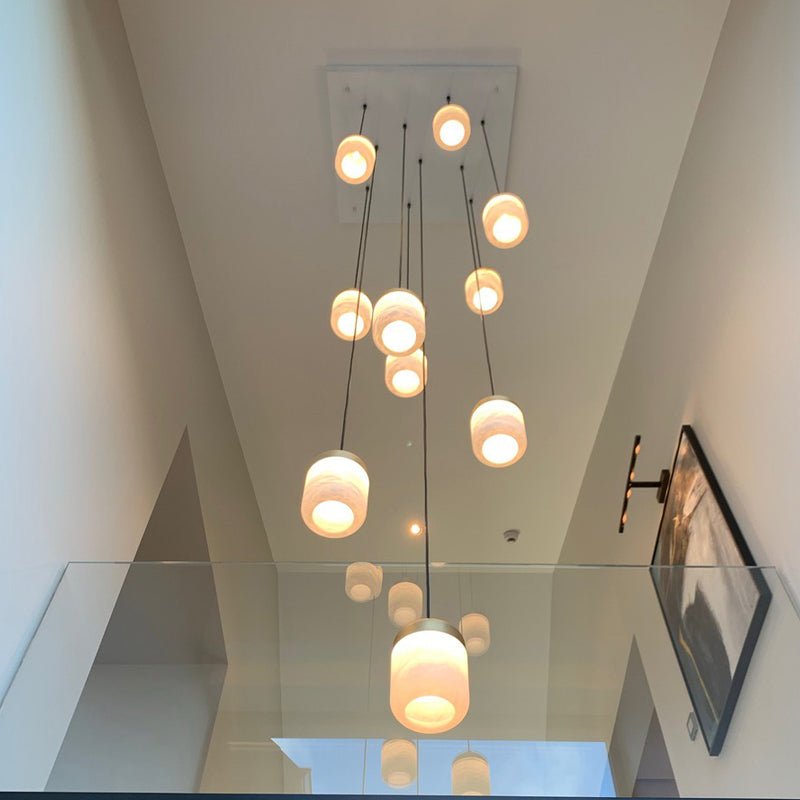 Zelno Serenity's Cascade - Modern Minimalist Alabaster Staircases Pendant Light - Zelno Lighting