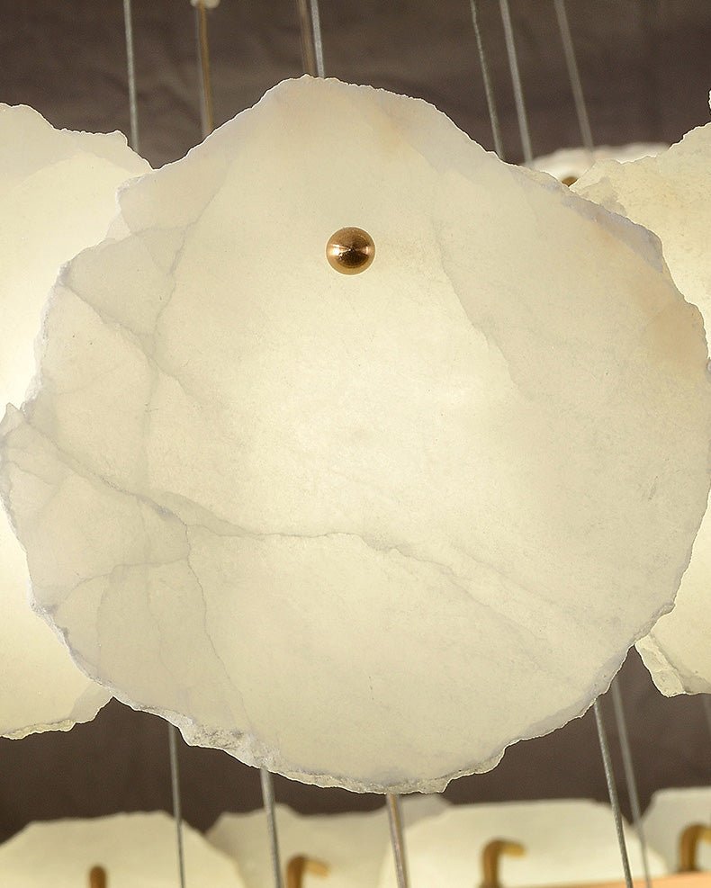 Zelno Tiered Circular Alabaster Chandelier - Zelno Lighting