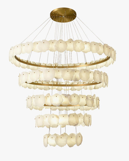 Zelno Tiered Circular Alabaster Chandelier - Zelno Lighting