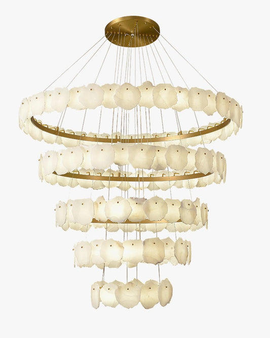 Zelno Tiered Circular Alabaster Chandelier - Zelno Lighting