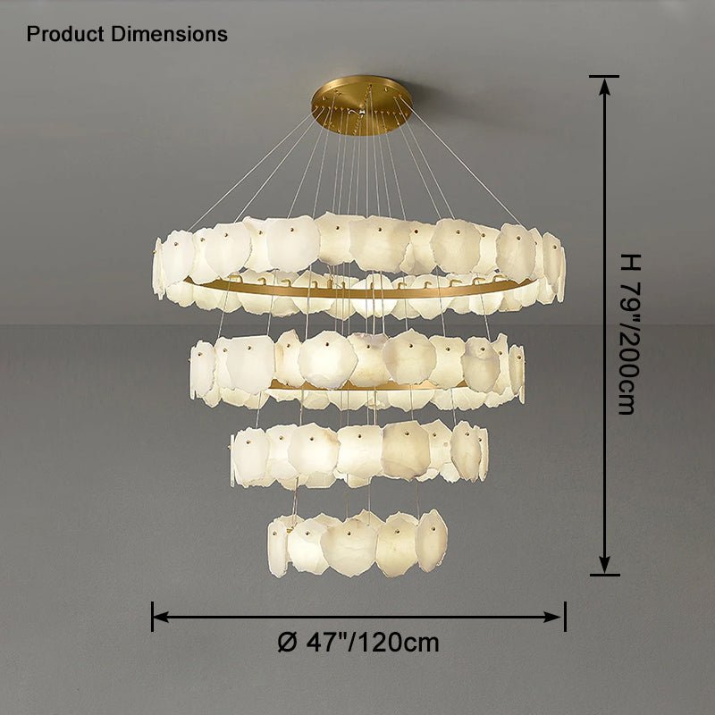 Zelno Tiered Circular Alabaster Chandelier - Zelno Lighting