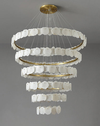 Zelno Tiered Circular Alabaster Chandelier - Zelno Lighting