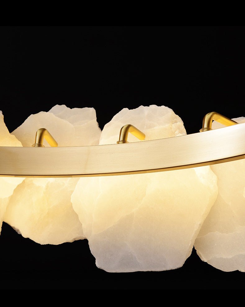 Zelno Tiered Circular Alabaster Chandelier - Zelno Lighting